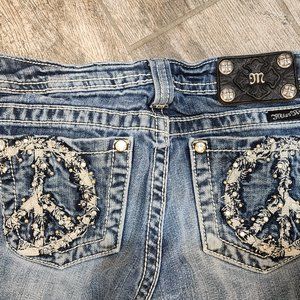 Miss Me girls bootcut jeans peace sign size 14